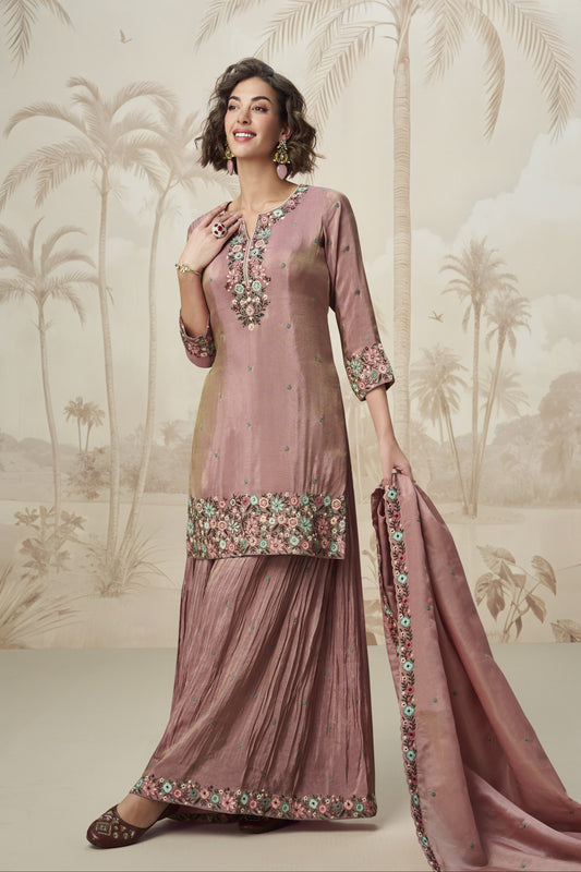 Gorgeous Style Palazzo With Embroidery Work and dupatta