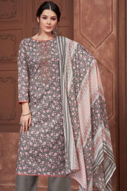 Eid Special Designer Shalwar Kameez Cotton Dupatta Dress Embroidery Work Suit