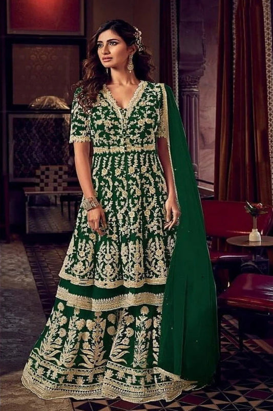 Pakistani Wedding Party Wear Salwar Kameez Palazzo With Dupatta Suit 