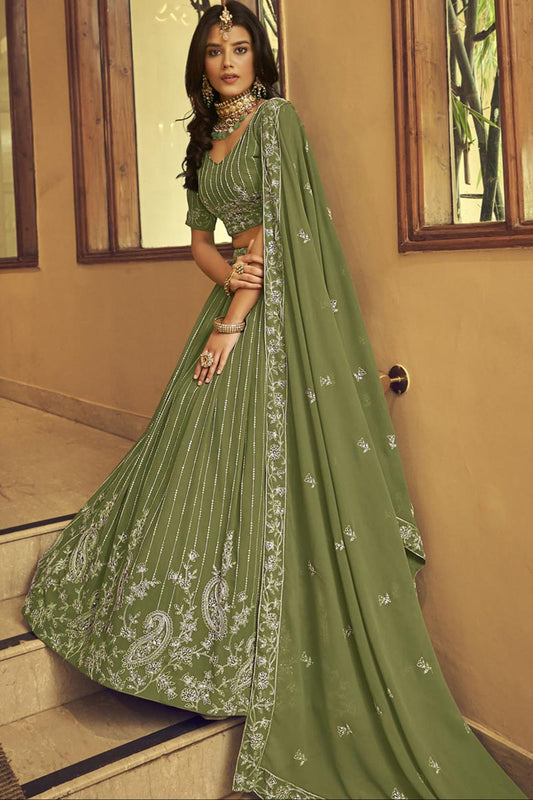 Light Green Color Designer Readymade Indian Wedding Wear Lehenga Choli
