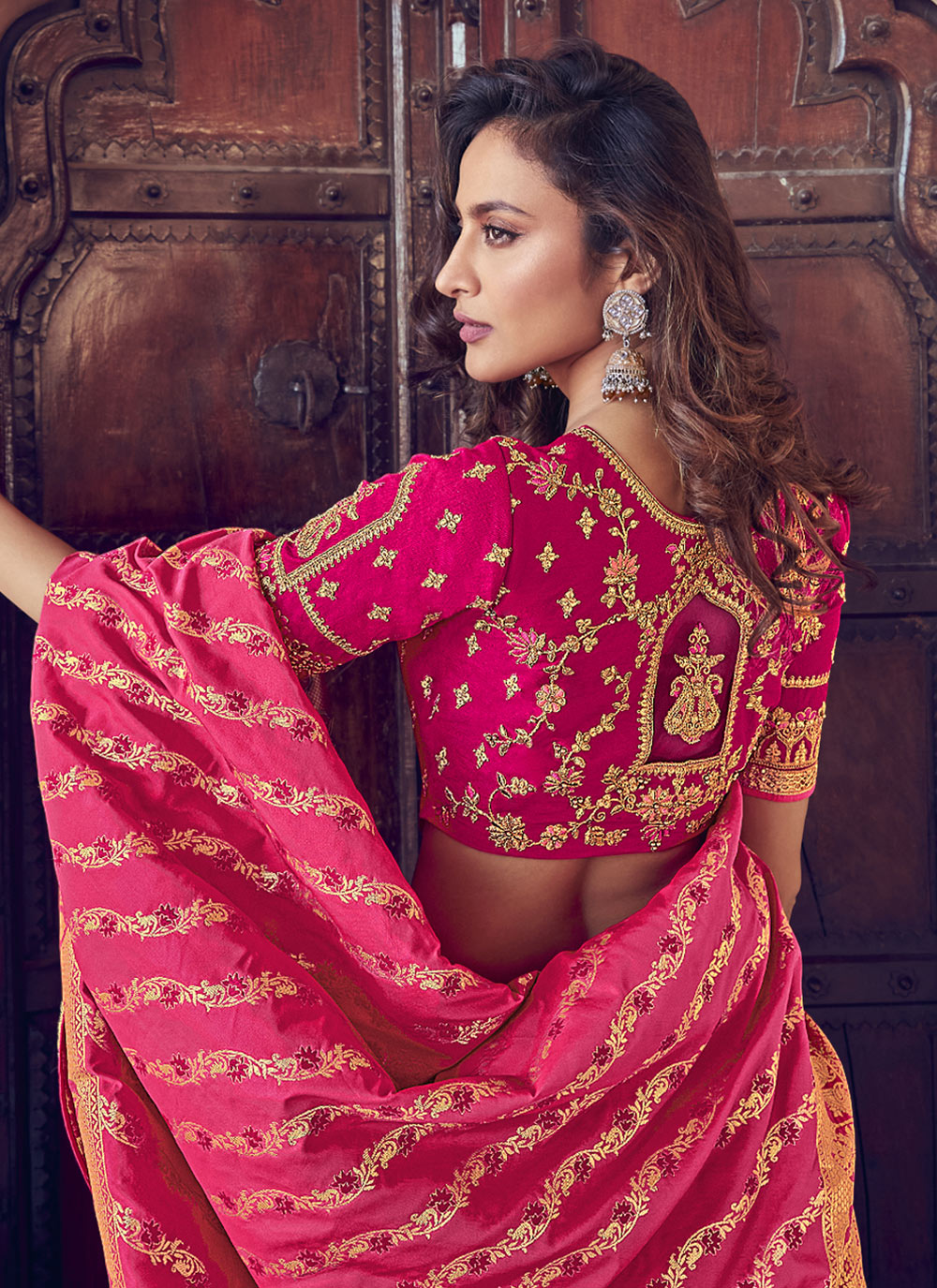 Multi Color Readymade Banarasi Silk Wedding Wear Lehenga Choli Dupatta
