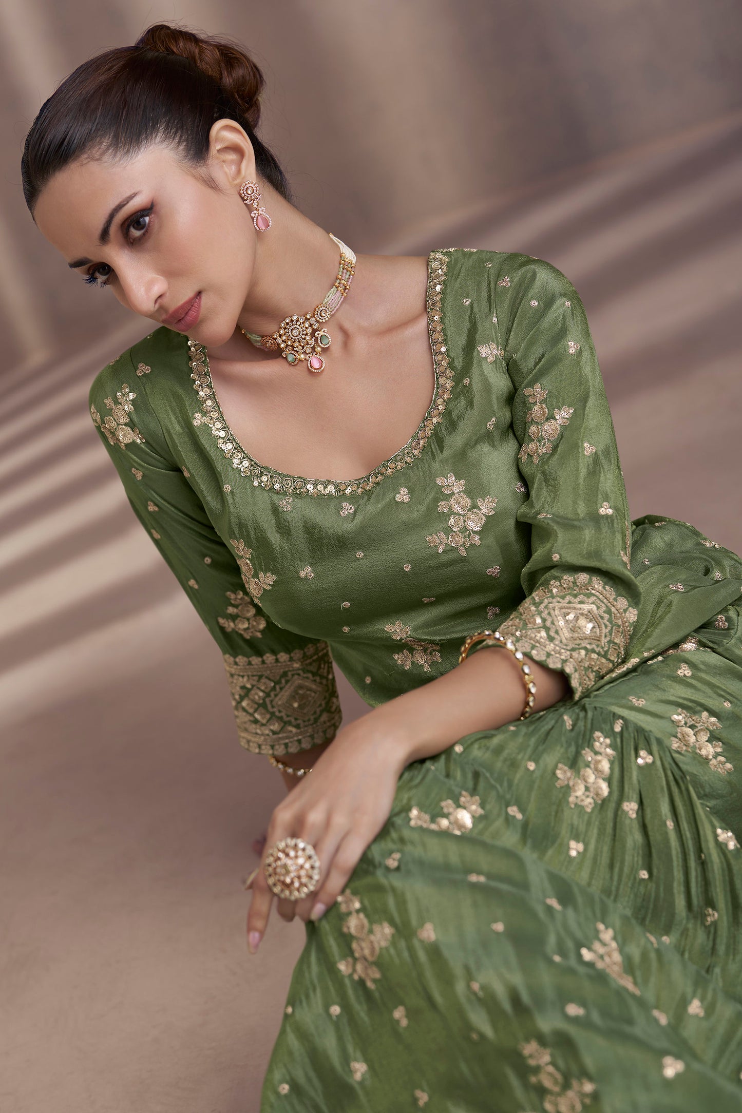 Eid Ramdan Special Heavy Embroidery Work Salwar Kameez Plazzo Dress