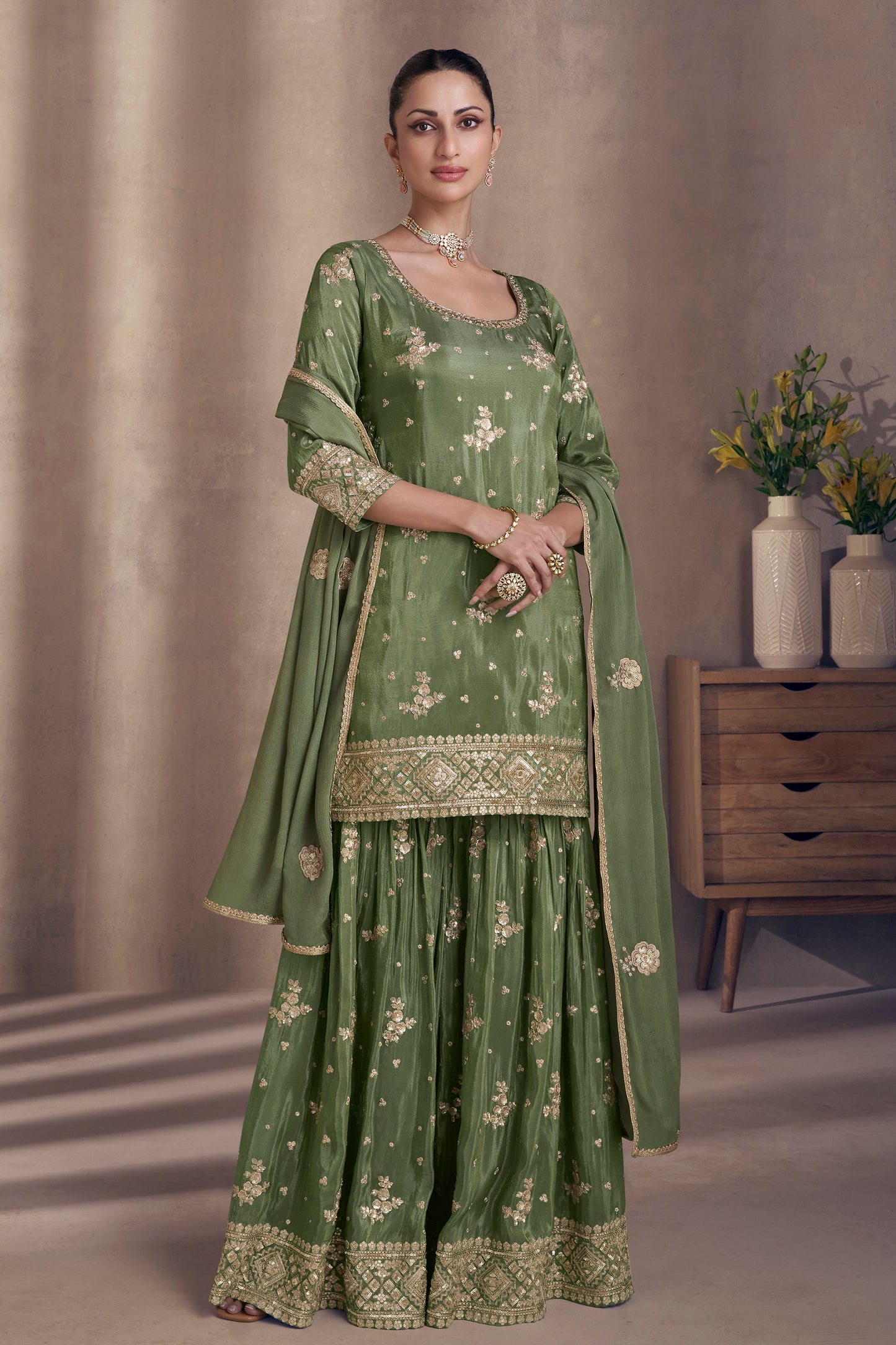 Eid Ramdan Special Heavy Embroidery Work Salwar Kameez Plazzo Dress