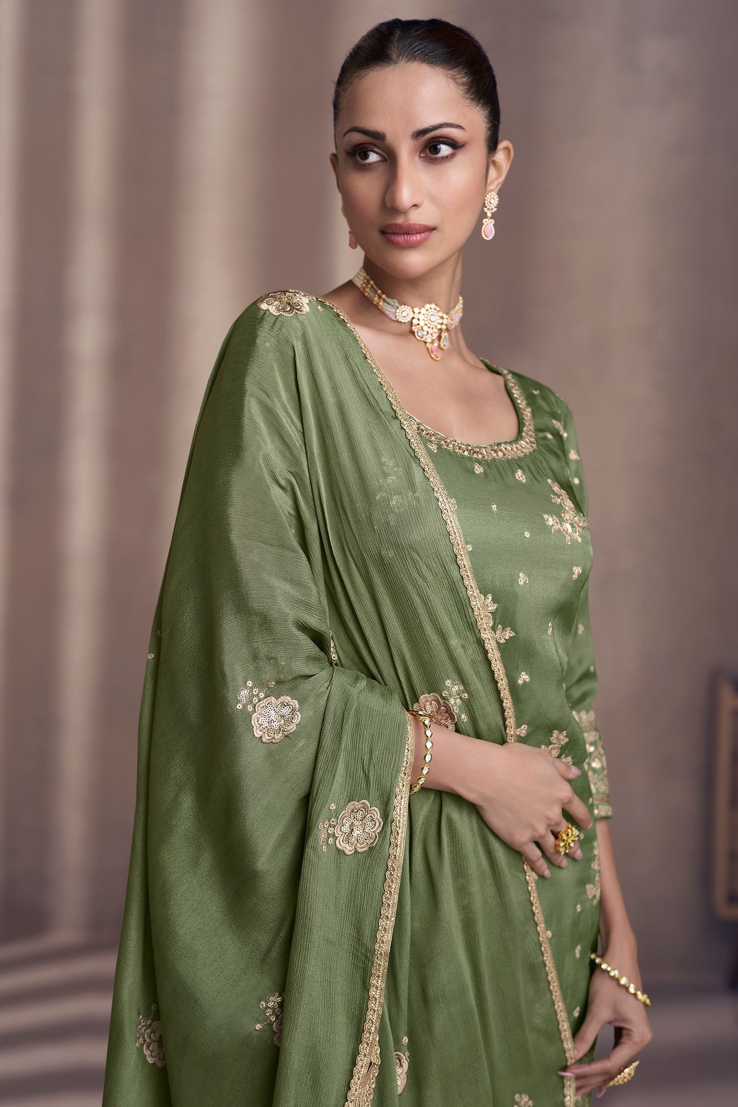 Eid Ramdan Special Heavy Embroidery Work Salwar Kameez Plazzo Dress