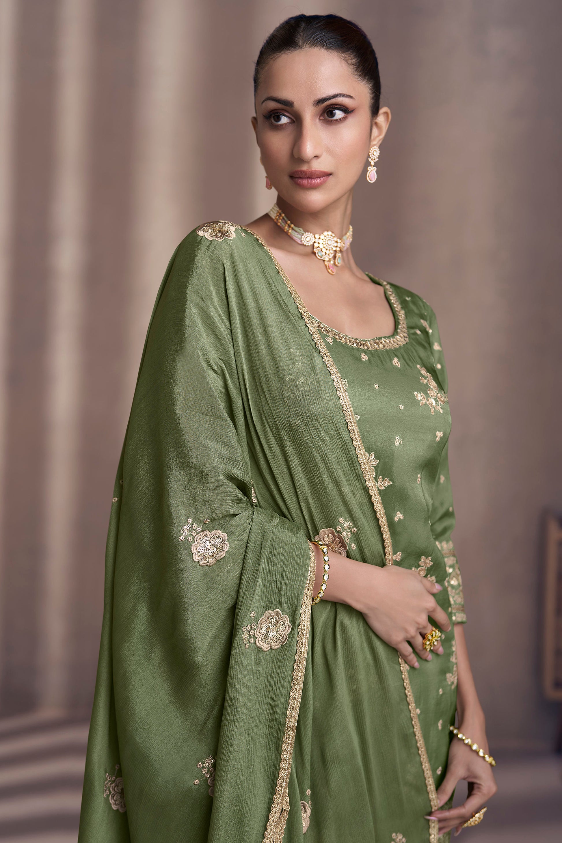 Eid Ramdan Special Heavy Embroidery Work Salwar Kameez Plazzo Dress