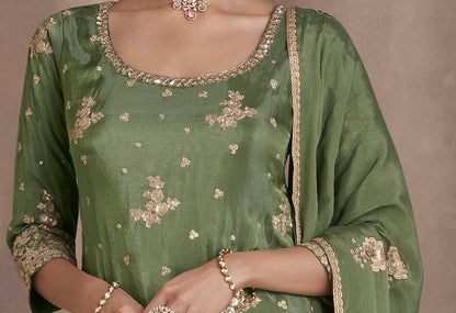 Eid Ramdan Special Heavy Embroidery Work Salwar Kameez Plazzo Dress