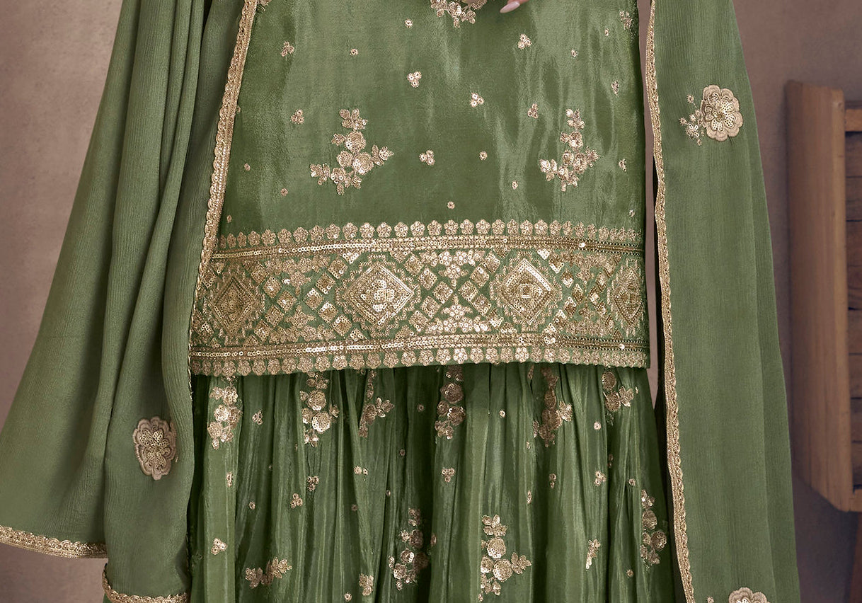 Eid Ramdan Special Heavy Embroidery Work Salwar Kameez Plazzo Dress
