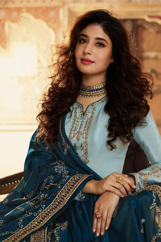 Ramzan Eid Special Palazzo Suits With Georgette Ready To Wear Salwar Kameez Dupatta 