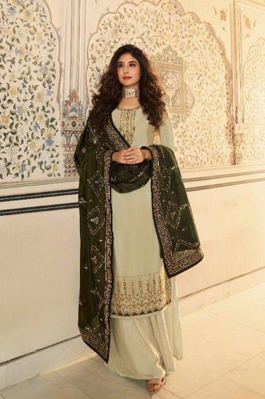 Ramzan Eid Special Palazzo Suits With Georgette Ready To Wear Salwar Kameez Dupatta 