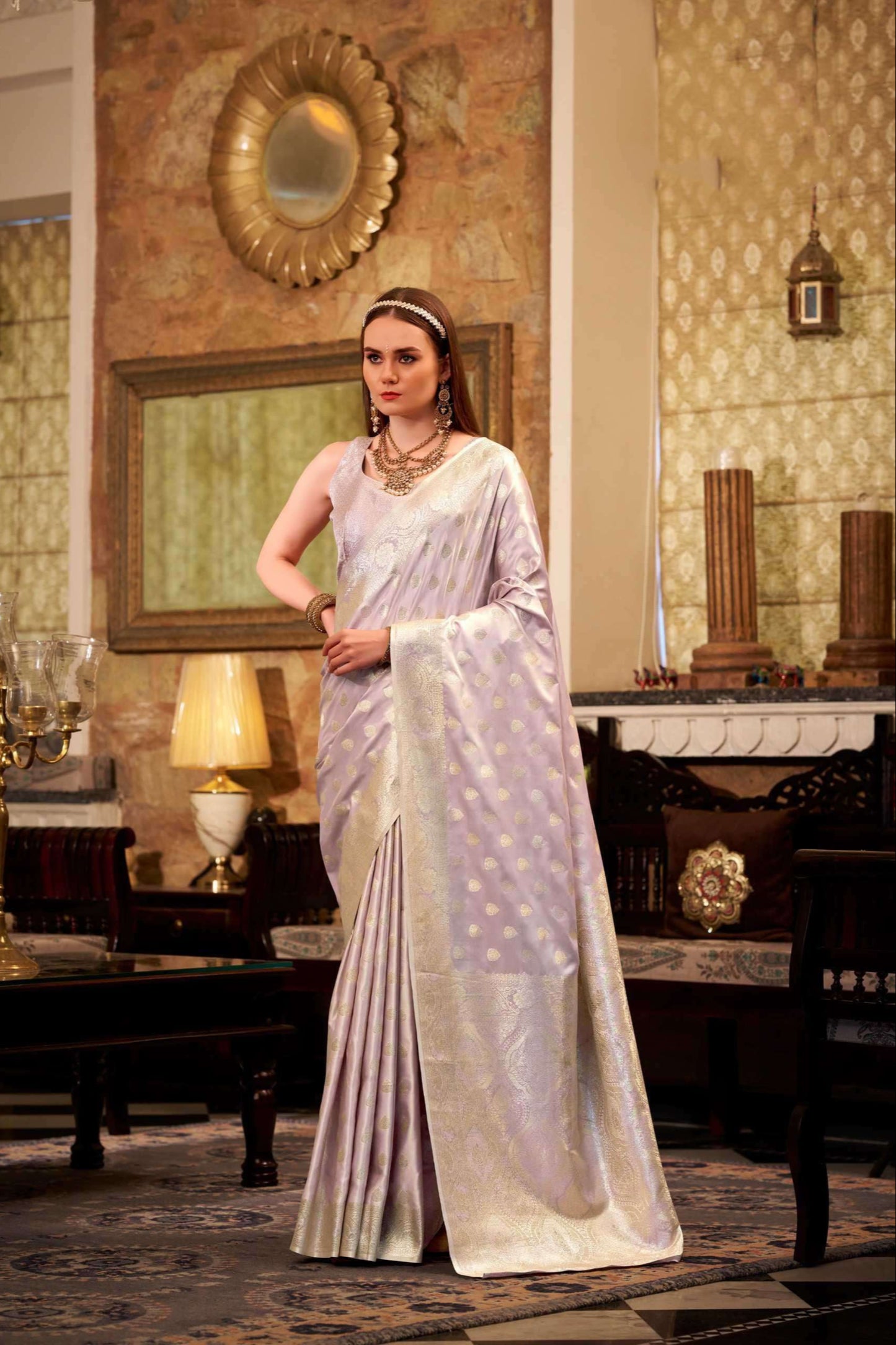 Wedding Reception Wear Ethnic Style Amazing Saree With Fancy Blouse  