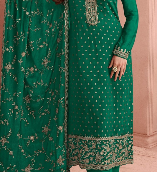 Heavy Shalwar Kameez Palazzo-Pant Suits With Heavy Dupatta For Woman's

