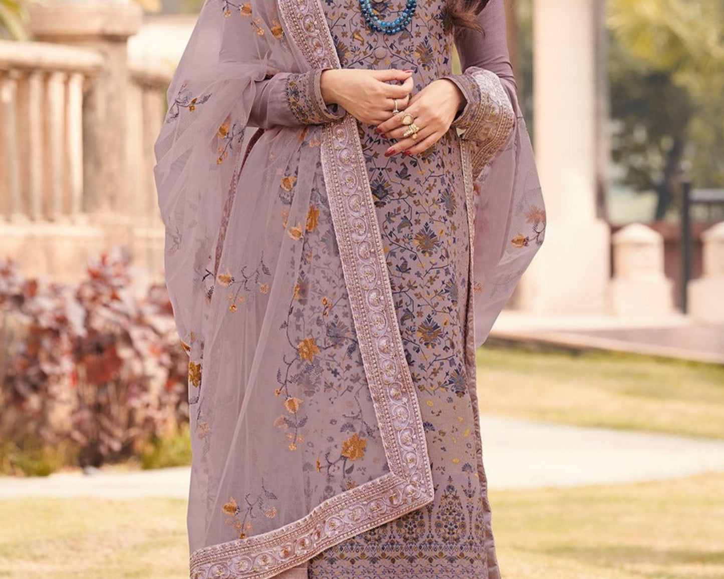 Pure Jacqurad Designer Embroidered Salwar Kameez Suit 