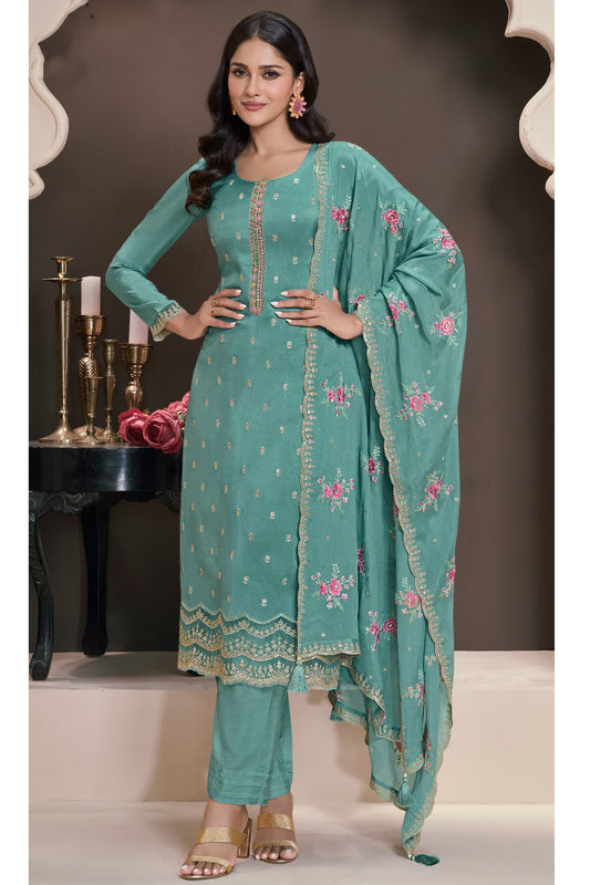 Indian Stylish Designer Dull Santoon Georgette Fabric Salwar Kameez 