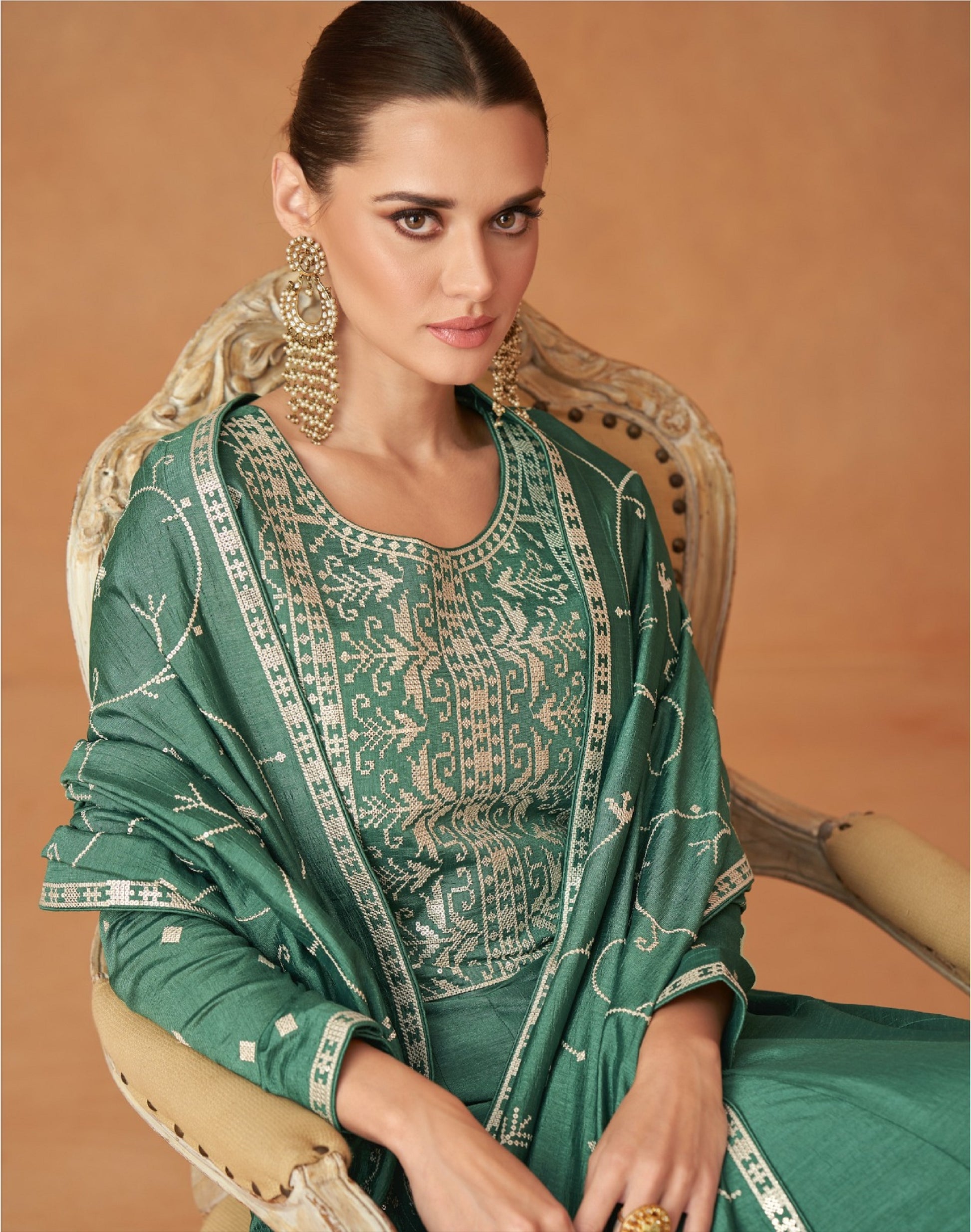 Indian Pakistani Premium Silk With Heavy Embroidery Anarkali Gown Suits