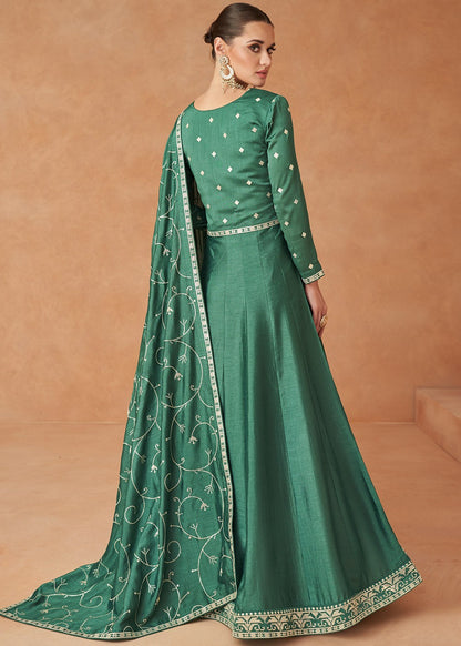 Indian Pakistani Premium Silk With Heavy Embroidery Anarkali Gown Suits