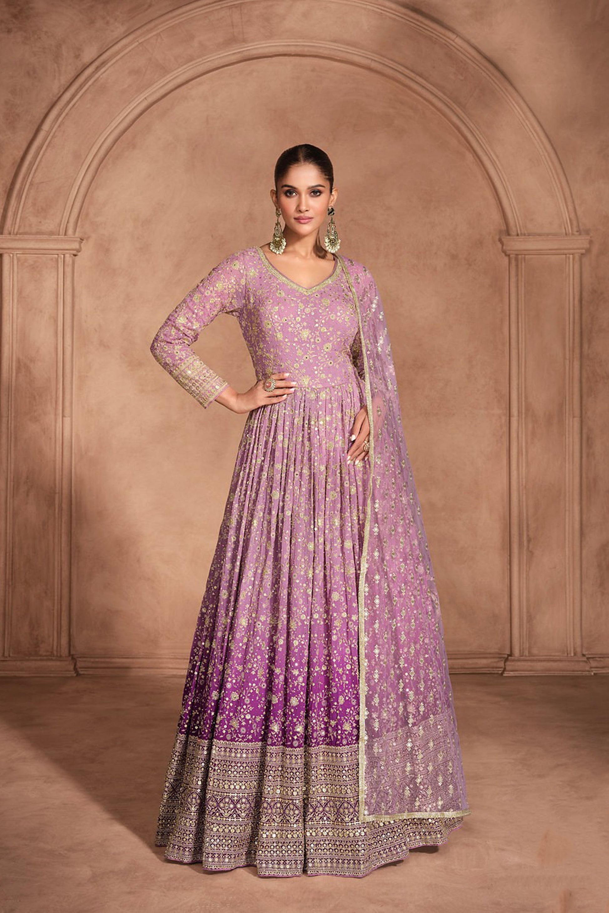 Designer Embroidery Worked Gown for Indian Wedding in pink color designerharsha.com Designer Embroidery Worked Gown for Indian Wedding in pink color designerharsha.com