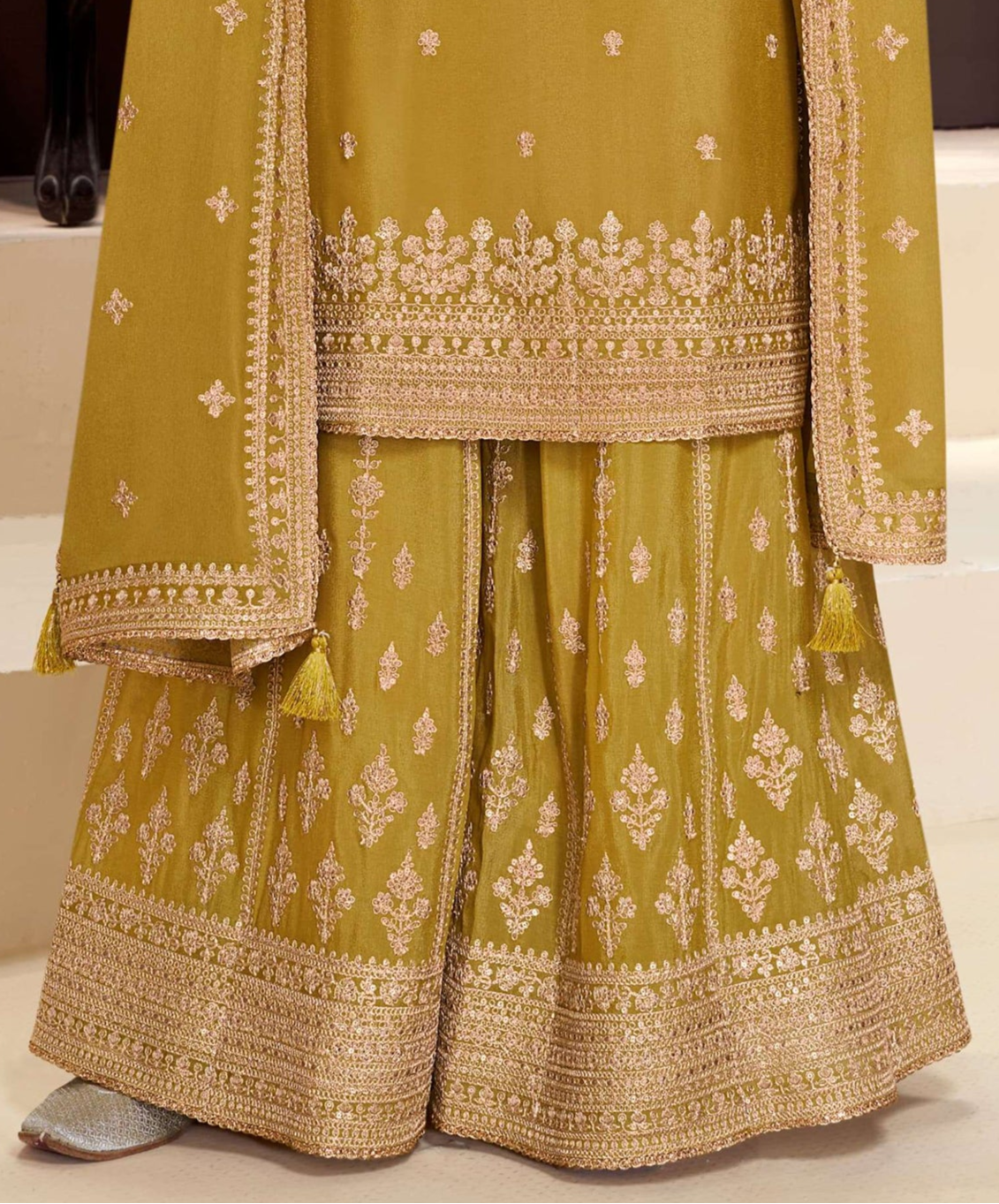 New Pakistani Style Heavy Embroidered Work Salwar Kameez Palazzo Suits