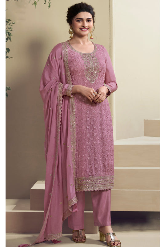 Women's Eid Ramadan Festival Organza Fabric Salwar Kameez Pant Suits