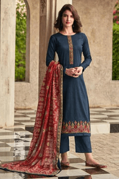 Nikah Wear Heavy Embroidery Work Pure Cotton Salwar Kameez Pant Suit's