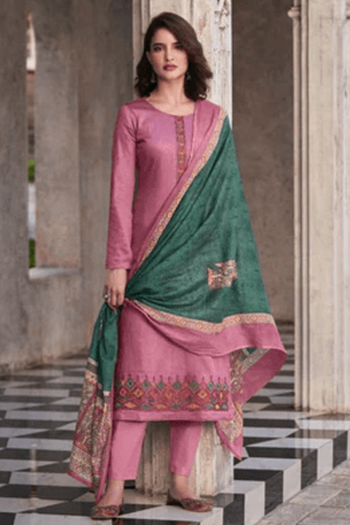 Nikah Wear Heavy Embroidery Work Pure Cotton Salwar Kameez Pant Suit's