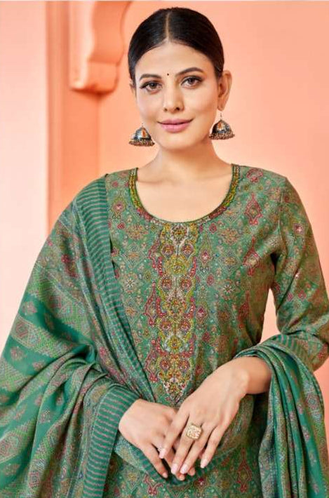 Pakistani Designer Digital Print Worked Salwar Kameez Plazzo-Pant Suit