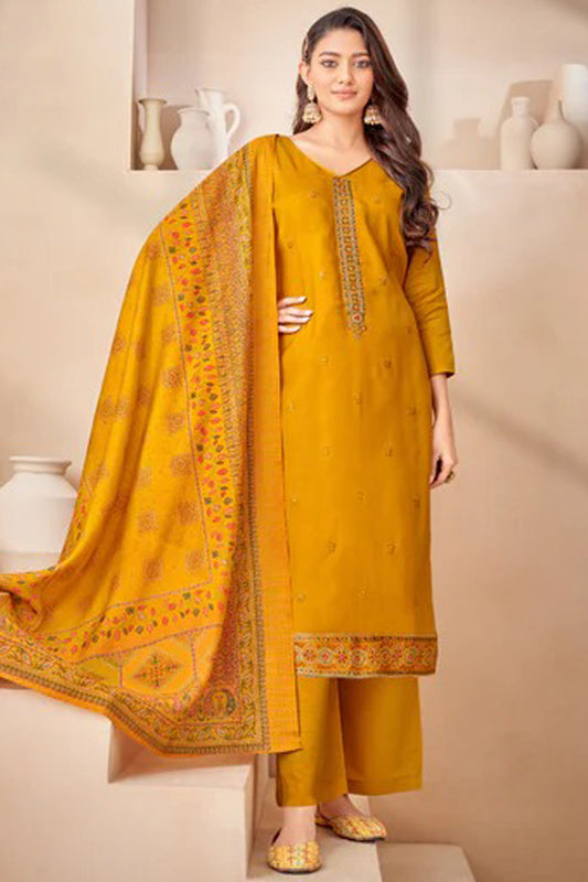 Pakistani Women Wear Embroidery Worked With Designer Salwar Kameez USA
