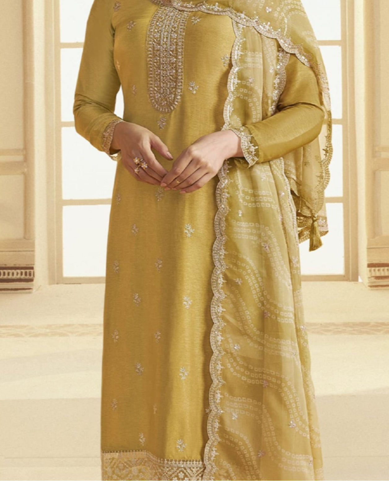 Pakistani Designer Salwar kameez Palazzo Suit With Organza Dupatta