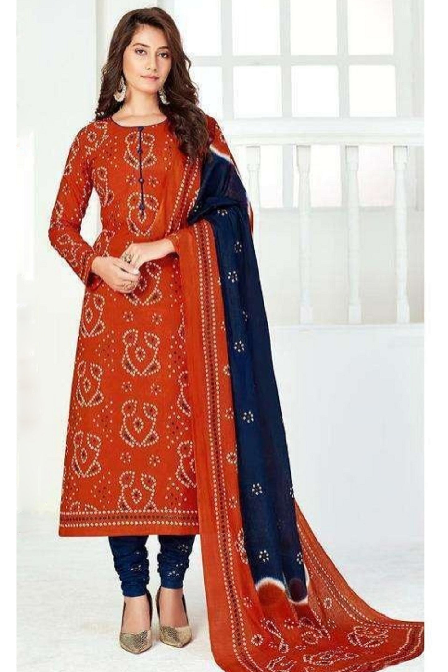 Indian Pakistani Regular Wear Cotton Salwar Kameez Dress With Dupatta