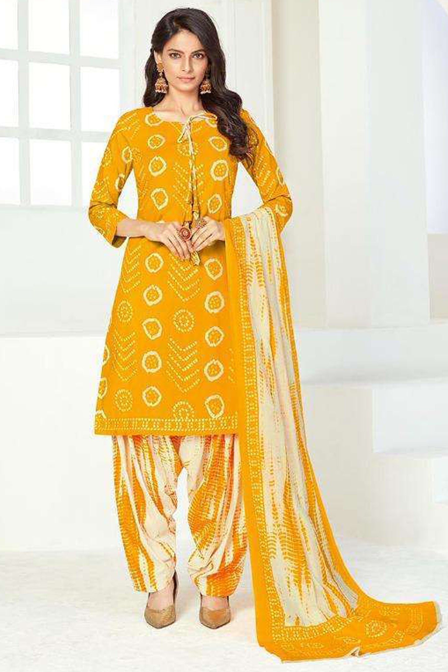 Indian Pakistani Regular Wear Cotton Salwar Kameez Dress With Dupatta