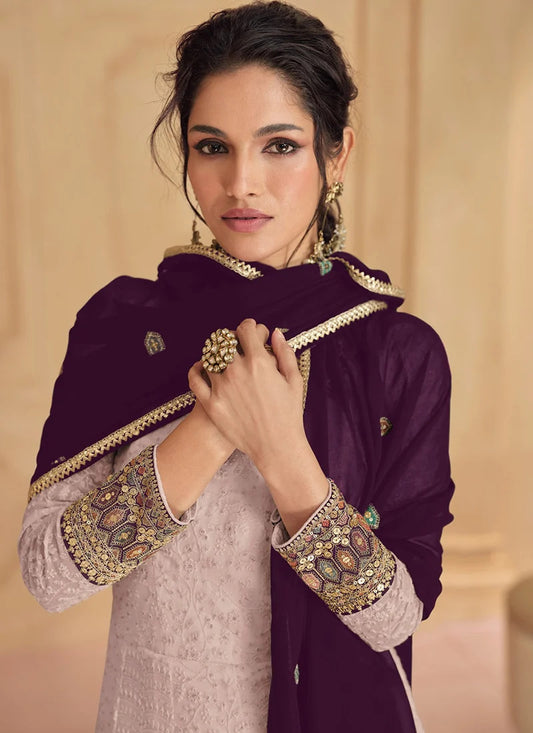 Pakistani Eid Function Party Wear Designer Georgette Anarkali Gown Suit's