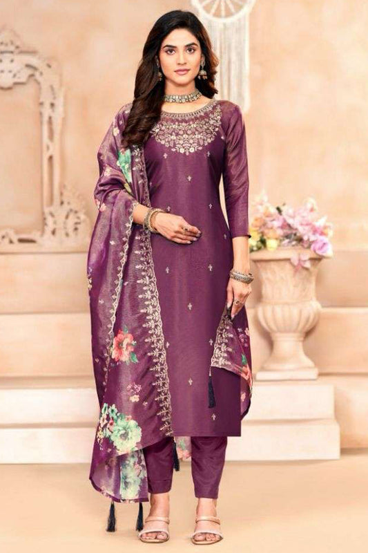 Simmer Fabric Eid Roka Nikah Wear Salwar Kameez Pant Suit With Dupatta