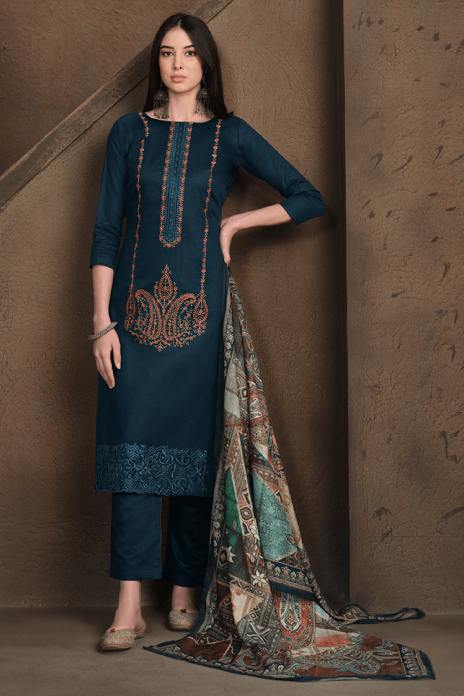 Salwar Kameez Pant Suit Indian Designer Digitally Printed Cotton Dress