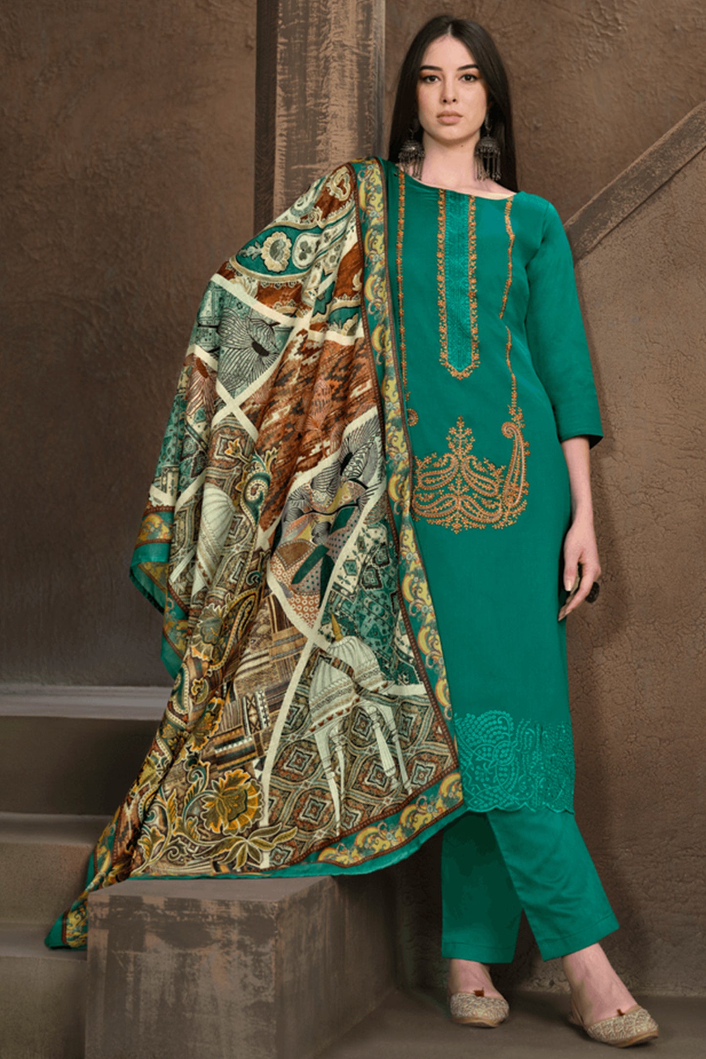 Salwar Kameez Pant Suit Indian Designer Digitally Printed Cotton Dress