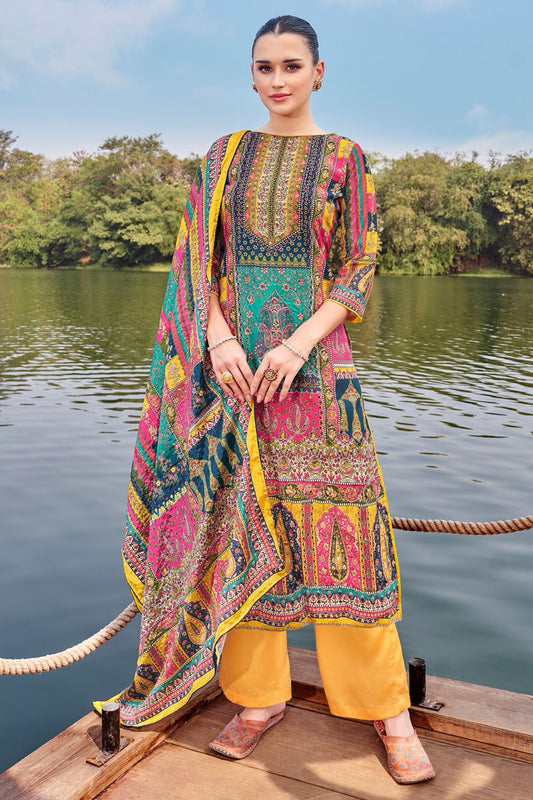 Designer Premium Silk With Work Readymade Salwar Kameez Palazzo Suit's