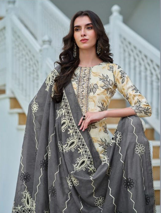 Casual Cotton Ethnic Wear Printed Work Shalwar Kameez Pant With Dupatta Suits