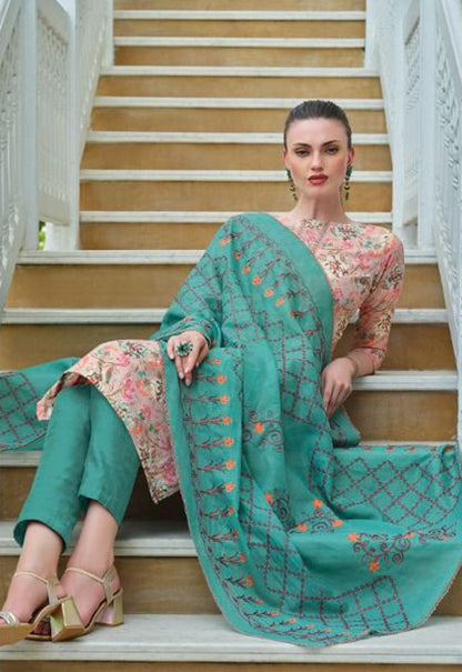 Casual Cotton Ethnic Wear Printed Work Shalwar Kameez Pant With Dupatta Suits