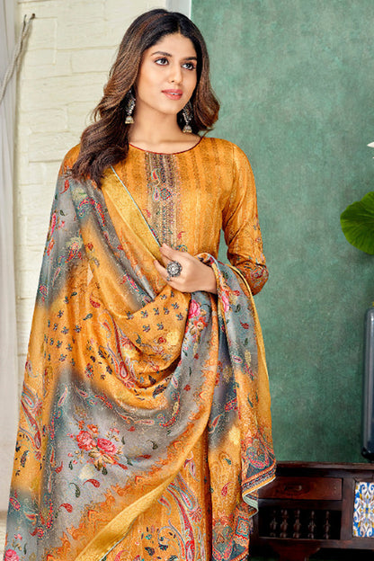 Women's Wear Beautiful Jacquard Designer & Printed Work Salwar Kameez Plazzo Pant Suit