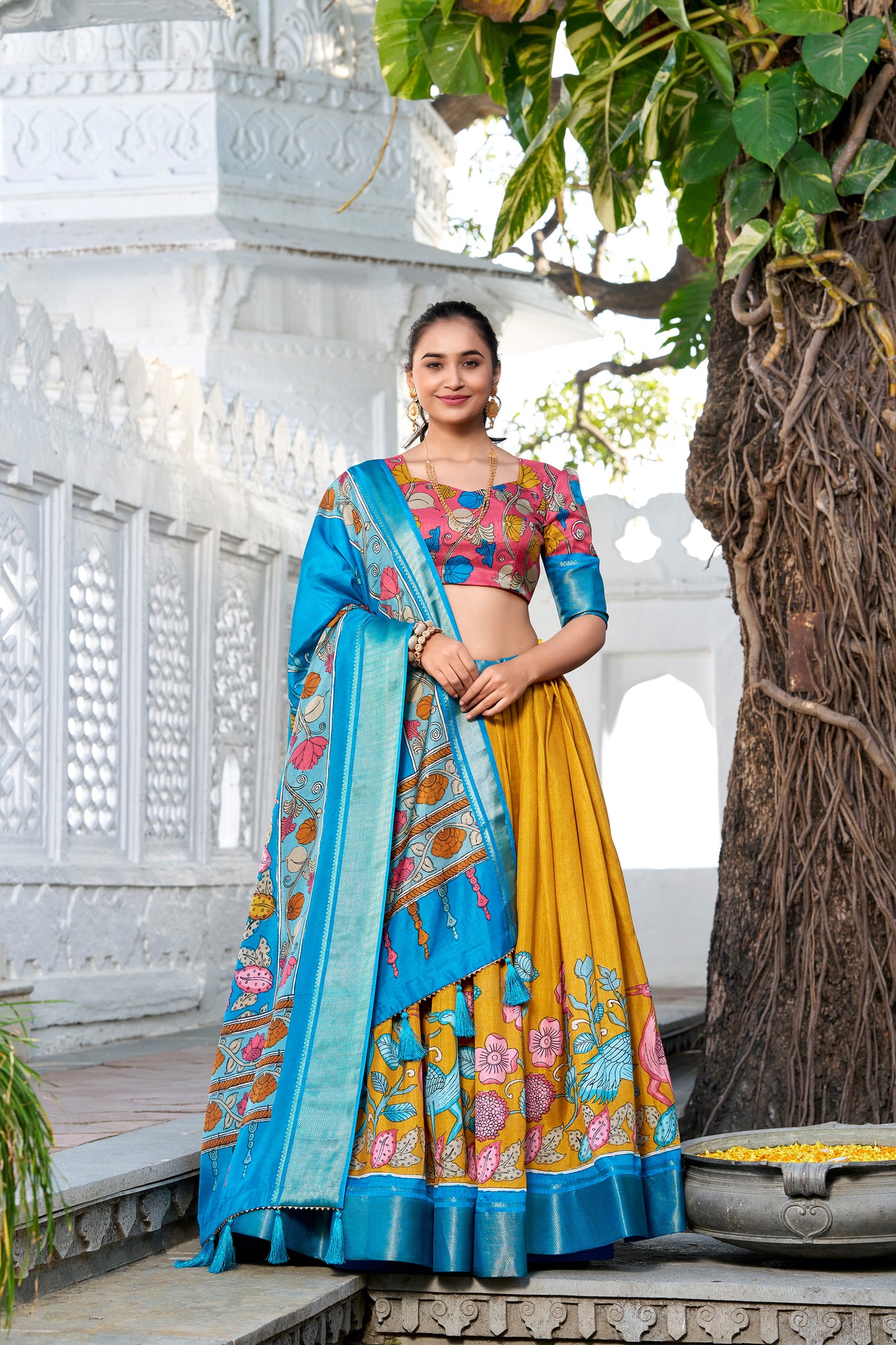 Yellow Color Wedding Reception Party Wear Designer Lehenga Choli