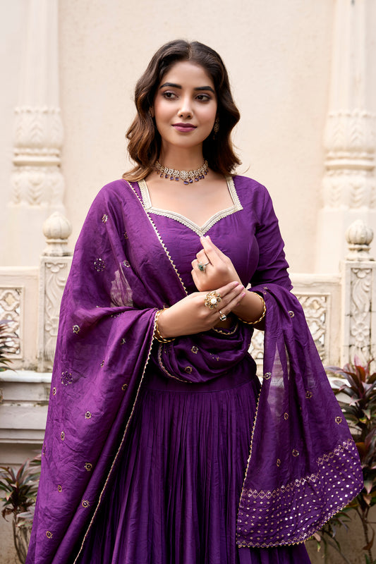 Fascinating Purple Color Designer Lehenga Choli Canada Women's Wear