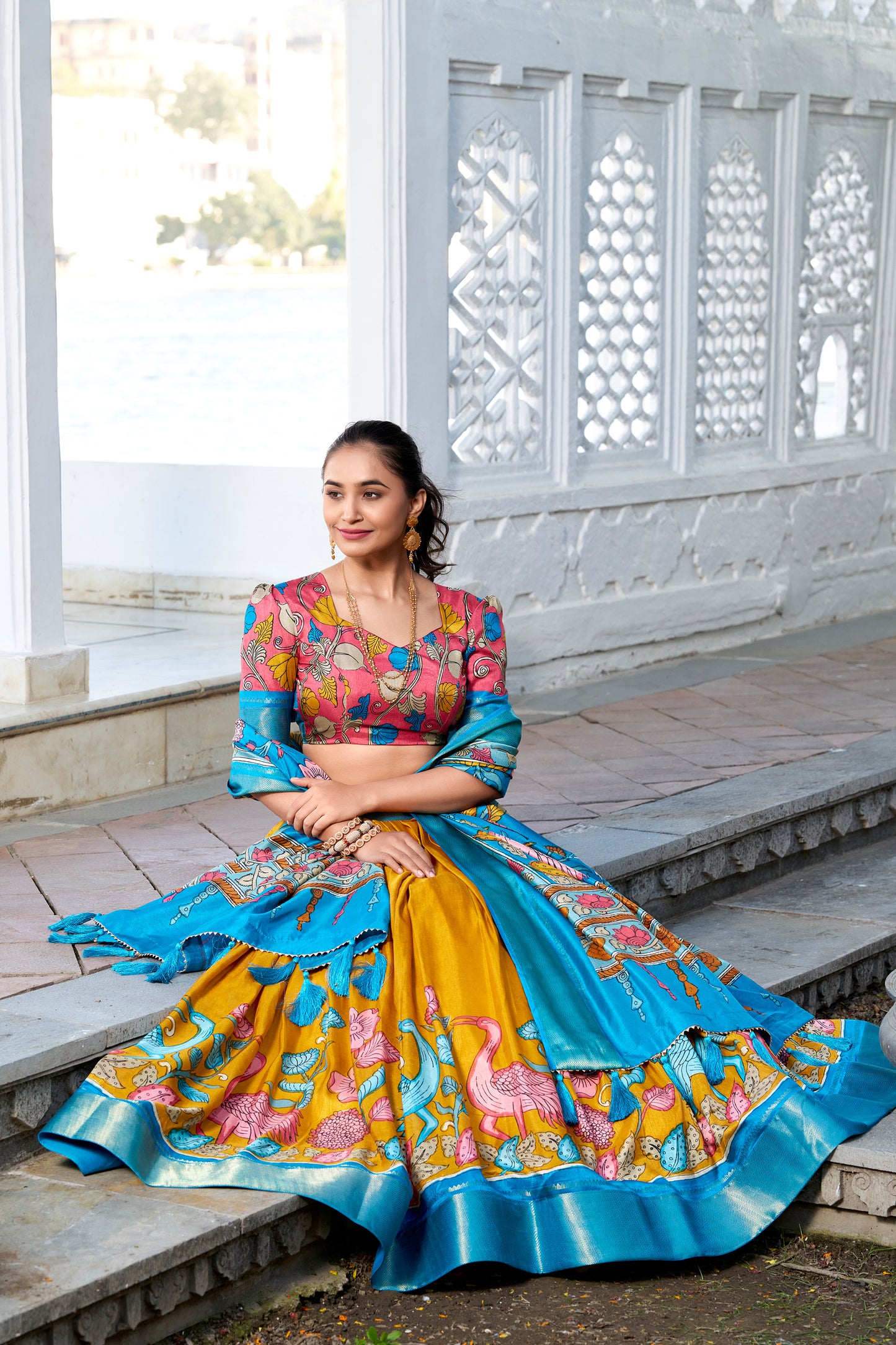 Yellow Color Wedding Reception Party Wear Designer Lehenga Choli