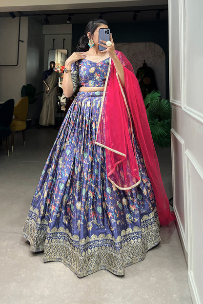Indian Wedding Party Wear Lehenga Choli With Embroidery And Sequins Work