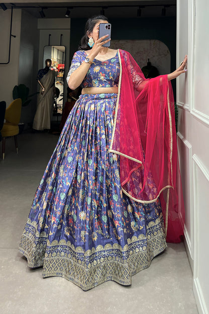 Indian Wedding Party Wear Lehenga Choli With Embroidery And Sequins Work
