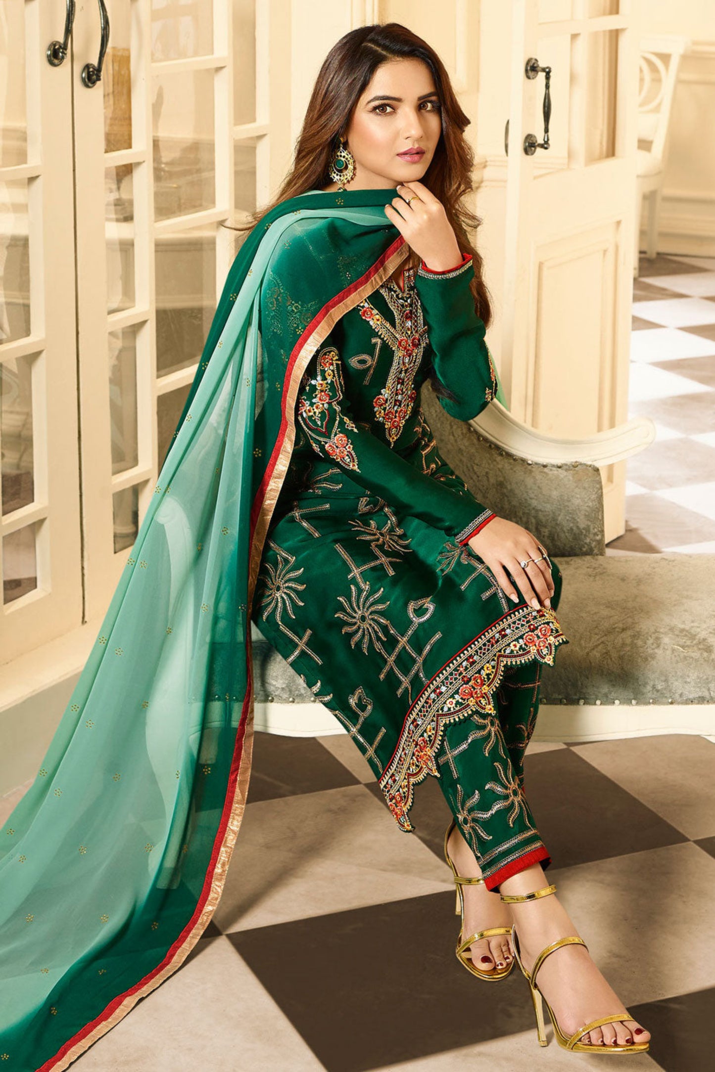 Indian Pakistani Eid Ramadan Wear Salwar Kameez Pant Suits