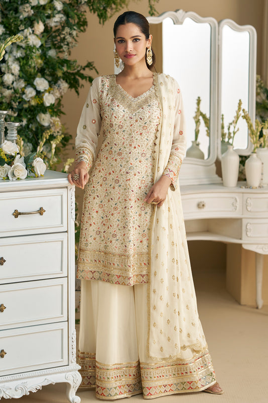 Ethnic Pakistani Attire USA Heavy Embroidery & Sequins Work Party Wear Shalwar Kameez Plazzo Suits
