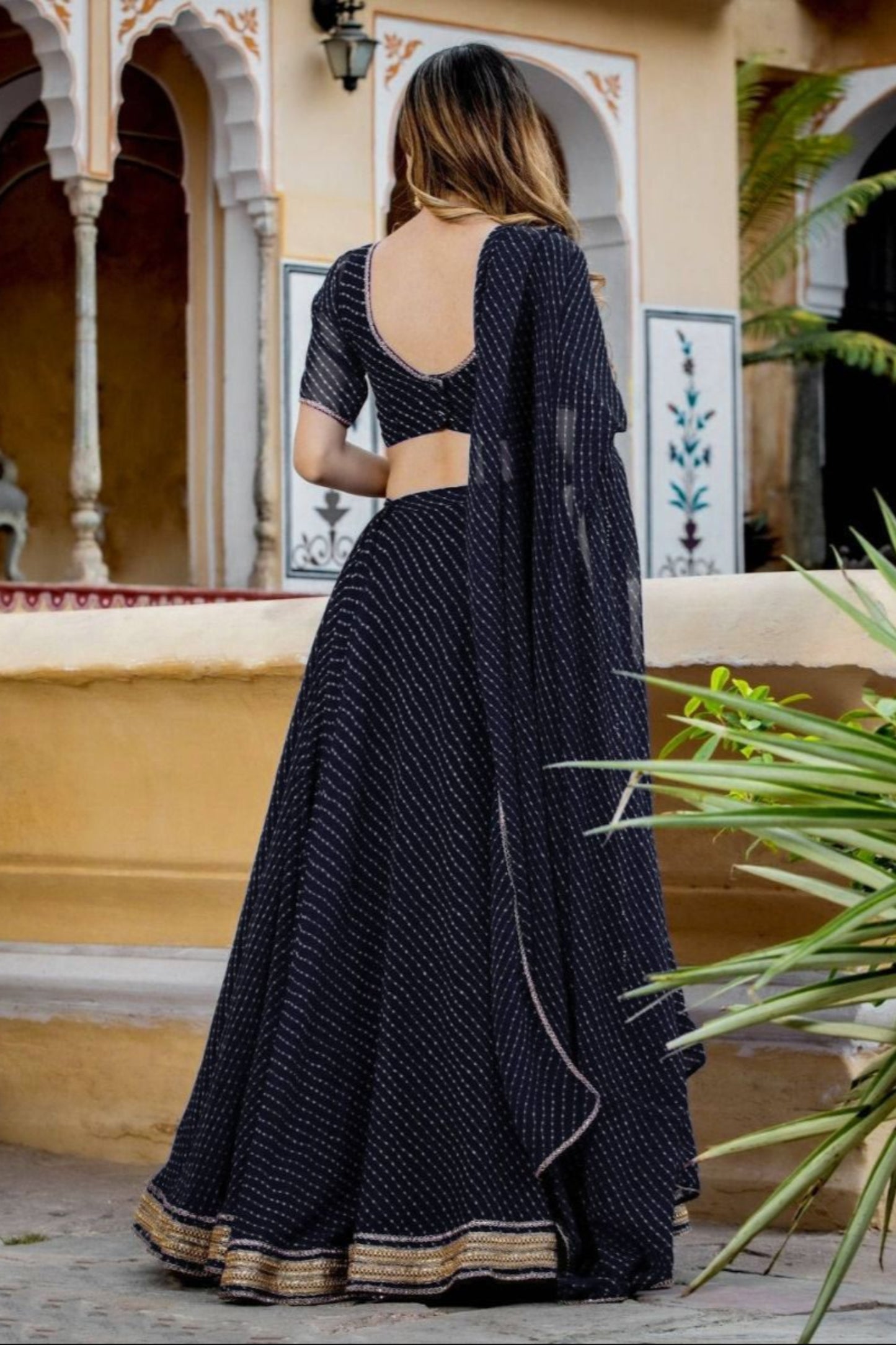 Special Occasion Wear Designer Laheriya Print Work Lehenga Choli Set