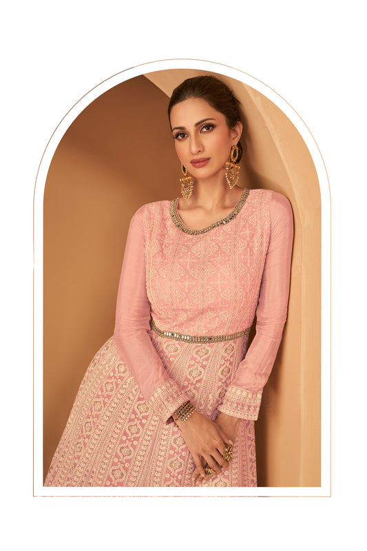 Indian Event Wedding Wear Ready-made Anarkali Gown Suits With Dupatta