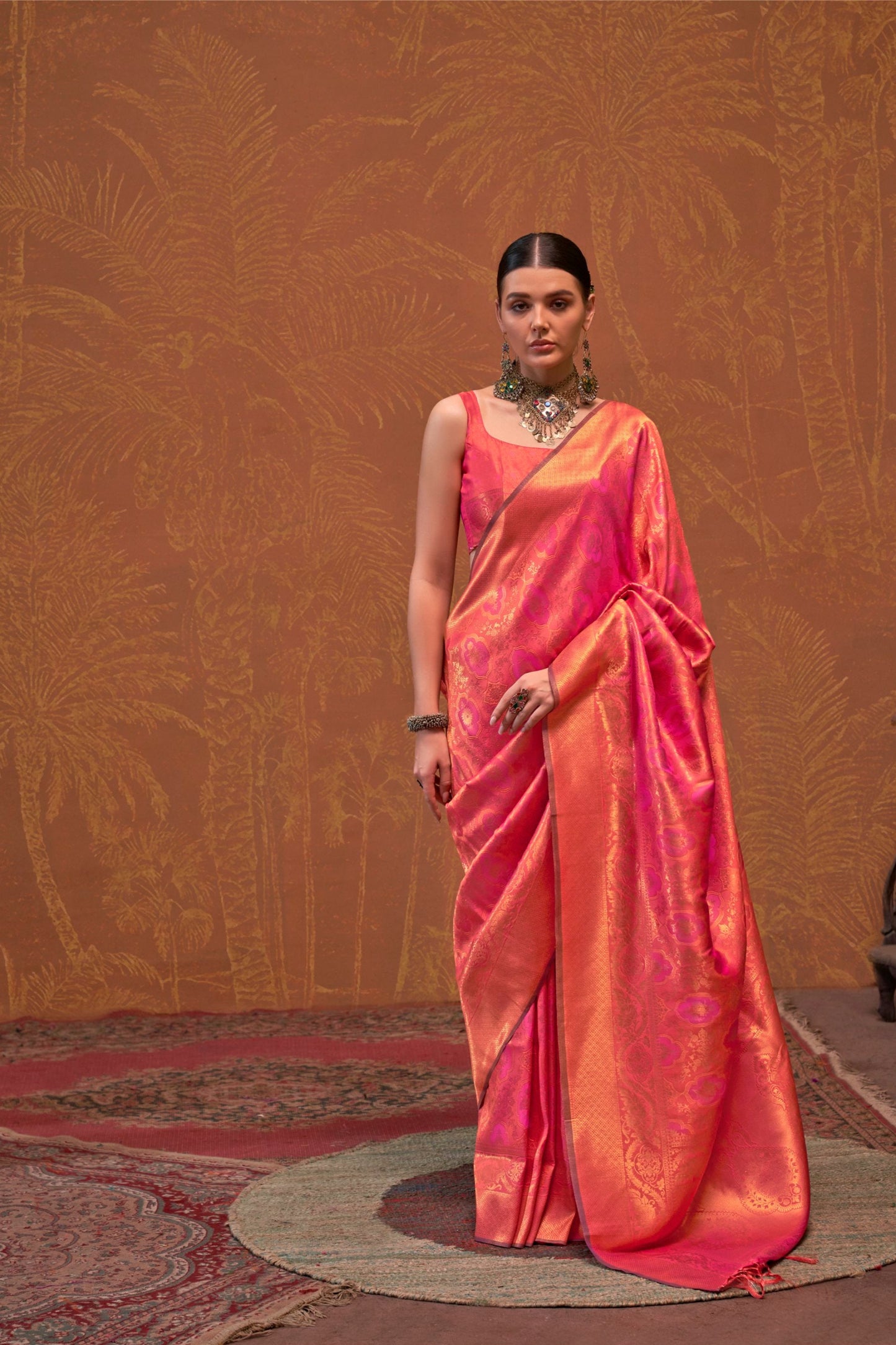 Saree Outfit for Special Occasions USA Beautiful Women's Pink Color Indian Traditional Wedding Wear Saree