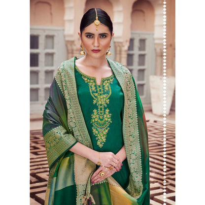 Eid Special Designer Banarasi Silk Cotton Fabric Salwar Kameez Suits