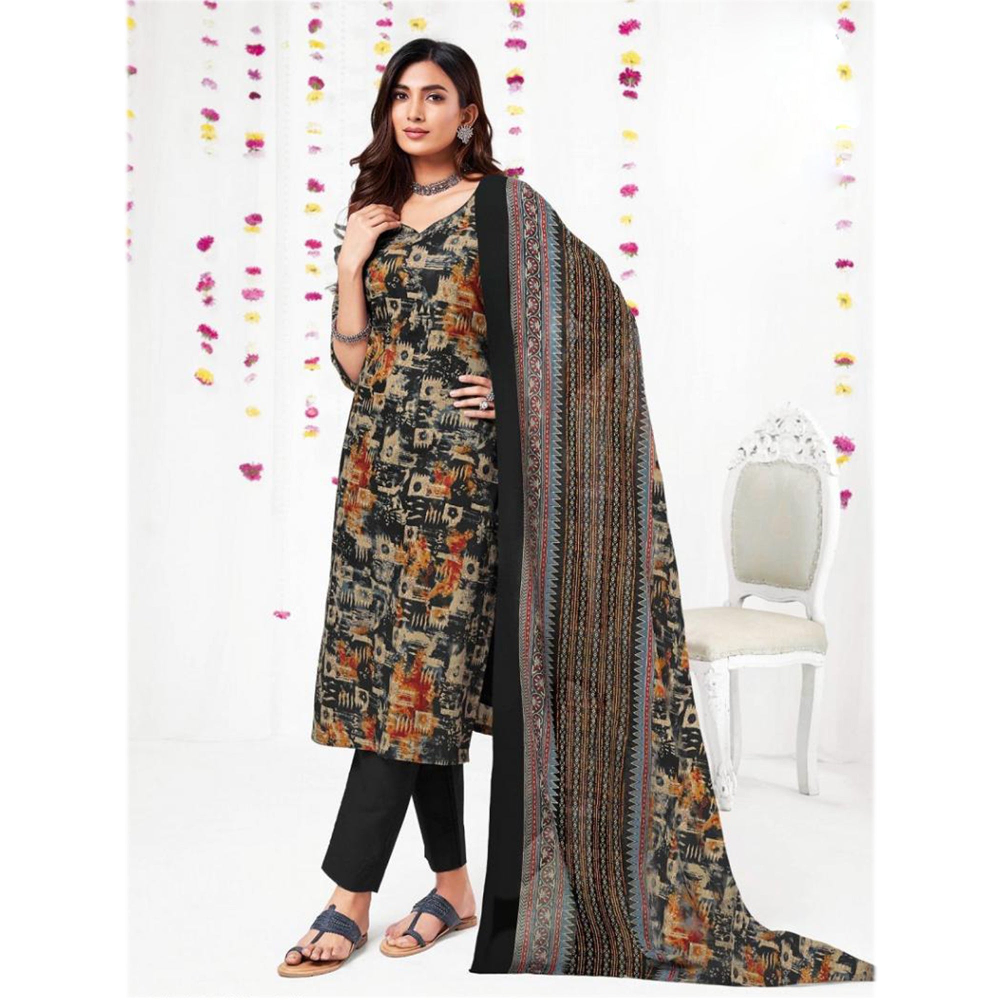 Pakistani Nikah Wear Pure Cotton Printed Salwar Kameez Pant Suits