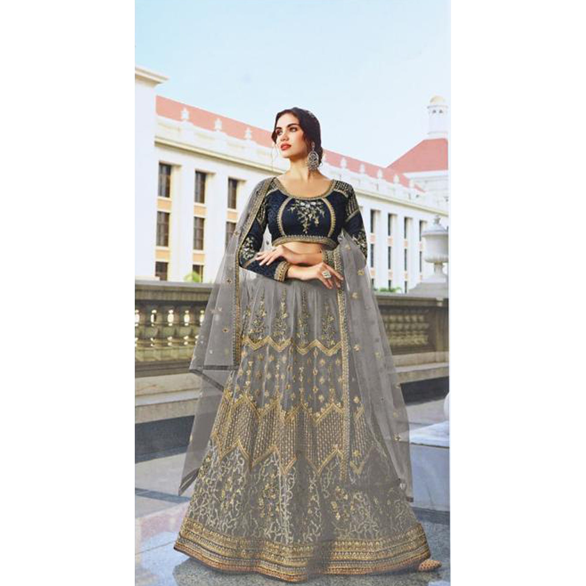 Heavy Embroidery Work & Diamond Work Lehenga Choli Suits With Net Dupatta